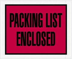 Value Collection - 1,000 Piece, 4-1/2" Long x 5-1/2" Wide, Packing List Envelope - Packing List Enclosed, Red - Americas Industrial Supply