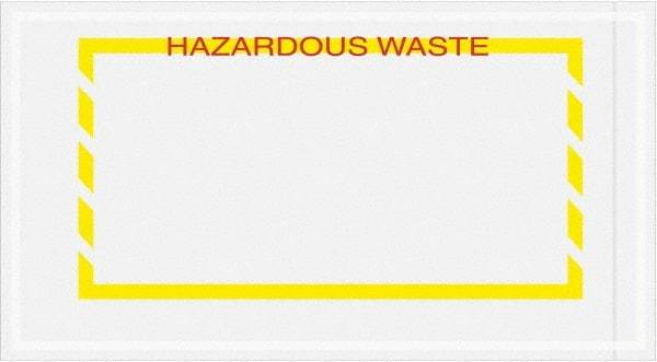 Value Collection - 1,000 Piece, 5-1/2" Long x 10" Wide, Packing List Envelope - Hazardous Waste, Yellow - Americas Industrial Supply
