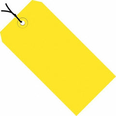 Made in USA - 5-3/4" High x 2-7/8" Long, Safety & Facility Blank Tag - Yellow Cardstock - Americas Industrial Supply