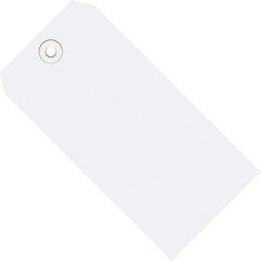Made in USA - 5-3/4" High x 2-7/8" Long, Safety & Facility Blank Tag - White Cardstock - Americas Industrial Supply