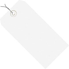 Made in USA - 3-3/4" High x 1-7/8" Long, Safety & Facility Blank Tag - White Cardstock - Americas Industrial Supply
