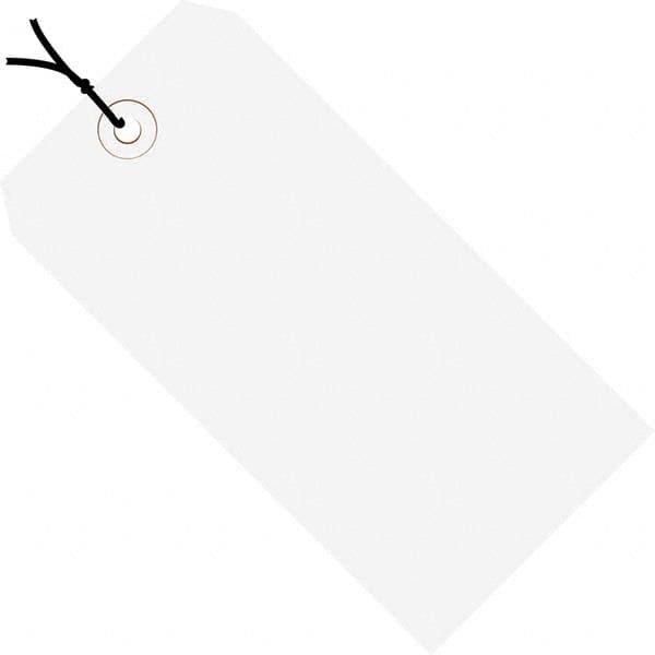 Made in USA - 6-1/4" High x 3-1/8" Long, Safety & Facility Blank Tag - White Cardstock - Americas Industrial Supply