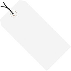 Made in USA - 5-1/4" High x 2-5/8" Long, Safety & Facility Blank Tag - White Cardstock - Americas Industrial Supply