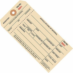Made in USA - 6-1/4" High x 3-1/8" Long, Inventory, English Safety & Facility Numbered Tag - Manila Cardstock - Americas Industrial Supply