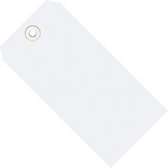 Made in USA - 8" High x 4" Long, Safety & Facility Blank Tag - White Cardstock - Americas Industrial Supply