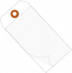 Made in USA - 6-1/4" High x 3-1/8" Long, Safety & Facility Blank Tag - White Vinyl - Americas Industrial Supply