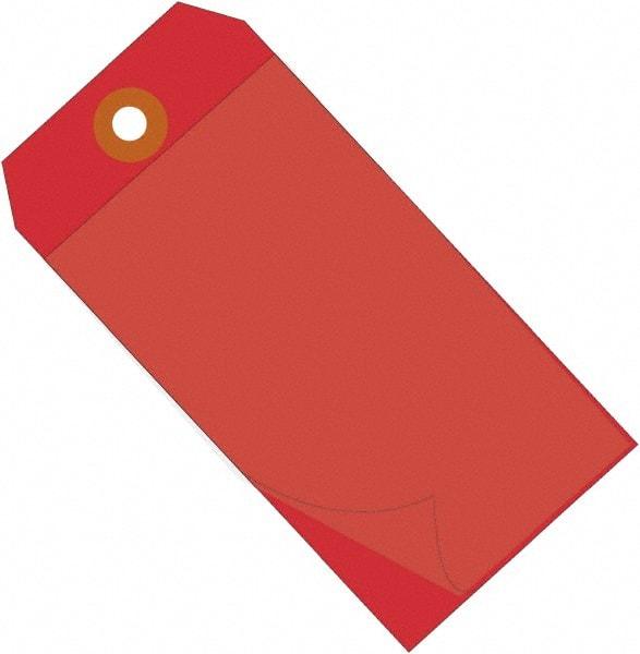 Made in USA - 4-3/4" High x 2-3/8" Long, Safety & Facility Blank Tag - Red Vinyl - Americas Industrial Supply