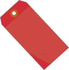 Made in USA - 4-3/4" High x 2-3/8" Long, Safety & Facility Blank Tag - Red Vinyl - Americas Industrial Supply