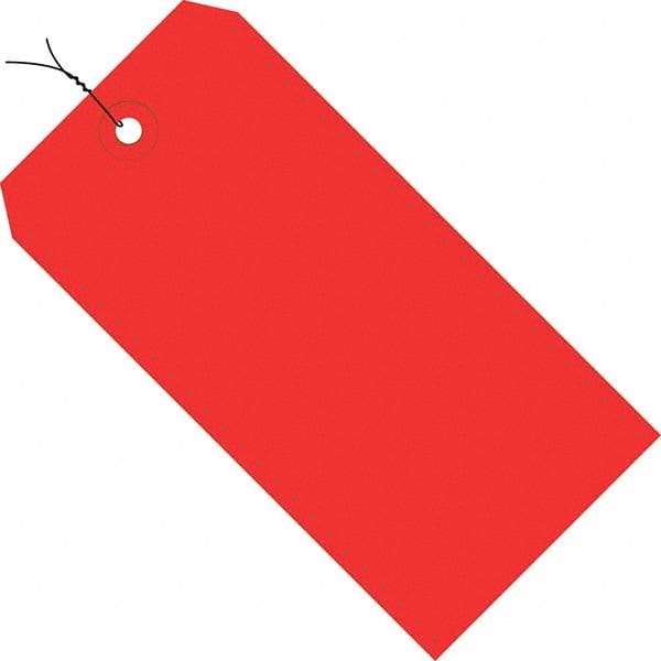 Made in USA - 4-3/4" High x 2-3/8" Long, Safety & Facility Blank Tag - Red Cardstock - Americas Industrial Supply