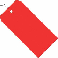 Made in USA - 3-3/4" High x 1-7/8" Long, Safety & Facility Blank Tag - Red Cardstock - Americas Industrial Supply