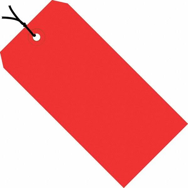 Made in USA - 5-1/4" High x 2-5/8" Long, Safety & Facility Blank Tag - Red Cardstock - Americas Industrial Supply