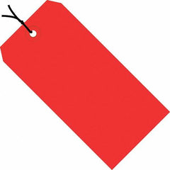 Made in USA - 5-1/4" High x 2-5/8" Long, Safety & Facility Blank Tag - Red Cardstock - Americas Industrial Supply