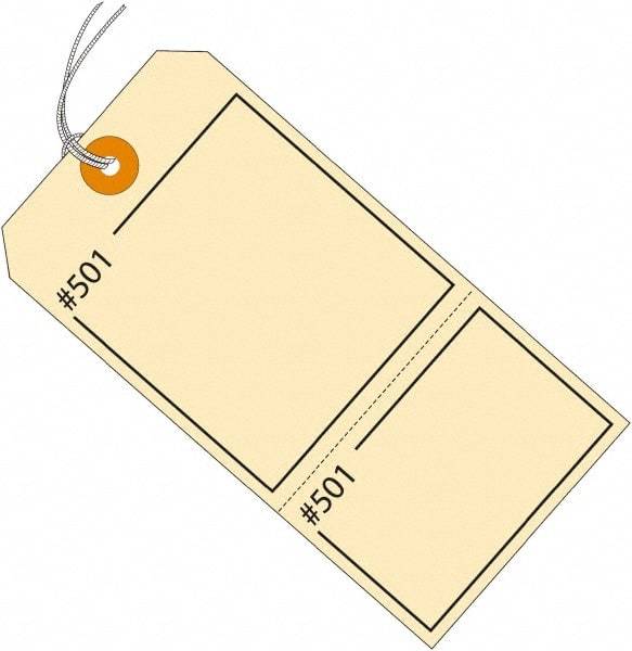 Made in USA - 4-3/4" High x 2-3/8" Long, Numbered, English Safety & Facility Retail Tag - Manila Cardstock - Americas Industrial Supply