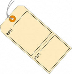Made in USA - 4-3/4" High x 2-3/8" Long, Numbered, English Safety & Facility Retail Tag - Manila Cardstock - Americas Industrial Supply