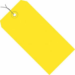 Made in USA - 8" High x 4" Long, Safety & Facility Blank Tag - Yellow Cardstock - Americas Industrial Supply