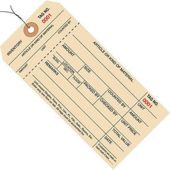 Made in USA - 6-1/4" High x 3-1/8" Long, Inventory, English Safety & Facility Numbered Tag - Manila Cardstock - Americas Industrial Supply