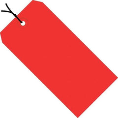 Made in USA - 8" High x 4" Long, Safety & Facility Blank Tag - Red Cardstock - Americas Industrial Supply