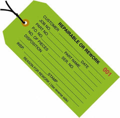 Made in USA - 4-3/4" High x 2-3/8" Long, Safety & Facility Blank Tag - Green Cardstock - Americas Industrial Supply