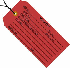 Made in USA - 4-3/4" High x 2-3/8" Long, Safety & Facility Blank Tag - Red Cardstock - Americas Industrial Supply