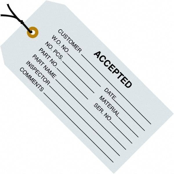Made in USA - 4-3/4" High x 2-3/8" Long, Safety & Facility Blank Tag - Blue Cardstock - Americas Industrial Supply