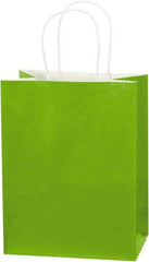 Made in USA - Kraft Grocery Bag - 8 x 4-1/2 x 10-1/4, Citrus Green - Americas Industrial Supply