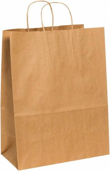 Made in USA - Kraft Grocery Bag - 13 x 7 x 17, Kraft - Americas Industrial Supply