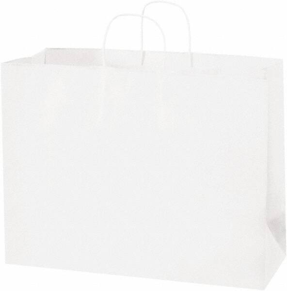 Made in USA - Kraft Grocery Bag - 16 x 6 x 12, White - Americas Industrial Supply