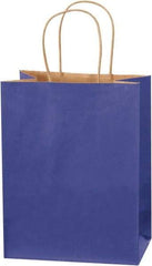 Made in USA - Kraft Grocery Bag - 8 x 4-1/2 x 10-1/4, Blue - Americas Industrial Supply