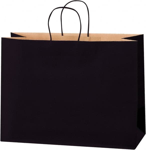 Made in USA - Kraft Grocery Bag - 16 x 6 x 12, Black - Americas Industrial Supply