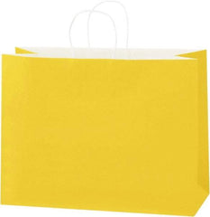 Made in USA - Kraft Grocery Bag - 16 x 6 x 12, Buttercup - Americas Industrial Supply