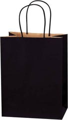 Made in USA - Kraft Grocery Bag - 8 x 4-1/2 x 10-1/4, Black - Americas Industrial Supply