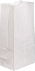 Made in USA - Kraft Grocery Bag - 7-3/4 x 4-3/4 x 16, White - Americas Industrial Supply
