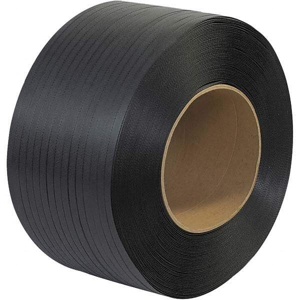 Made in USA - 9,000' Long x 1/2" Wide, Coil Case Polypropylene Strapping - 300 Lb Capacity, 0.015" Thick - Americas Industrial Supply