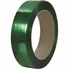 Made in USA - 9,000' Long x 1/2" Wide, Coil Case Polyester Hand Strapping - 600 Lb Capacity, 0.021" Thick - Americas Industrial Supply