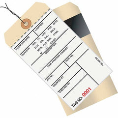 Made in USA - 6-1/4" High x 3-1/8" Long, Inventory, English Safety & Facility Numbered Tag - White & Manila Cardstock - Americas Industrial Supply