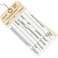 Made in USA - 6-1/4" High x 3-1/8" Long, Inventory, English Safety & Facility Numbered Tag - White & Manila Cardstock - Americas Industrial Supply