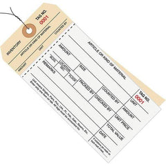 Made in USA - 6-1/4" High x 3-1/8" Long, Inventory, English Safety & Facility Numbered Tag - White & Manila Cardstock - Americas Industrial Supply