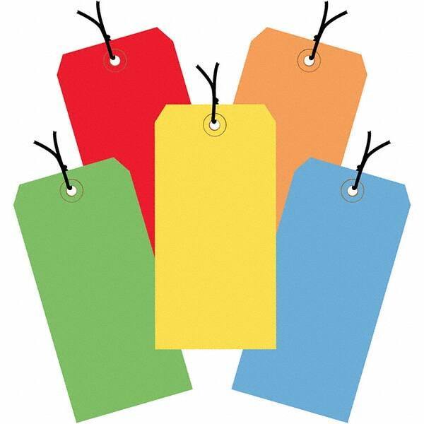 Made in USA - 6-1/4" High x 3-1/8" Long, Safety & Facility Blank Tag - Assorted Color Cardstock - Americas Industrial Supply