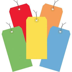 Made in USA - 6-1/4" High x 3-1/8" Long, Safety & Facility Blank Tag - Assorted Color Cardstock - Americas Industrial Supply