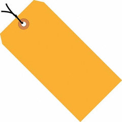 Made in USA - 4-1/4" High x 2-1/8" Long, Safety & Facility Blank Tag - Fluorescent Orange Cardstock - Americas Industrial Supply