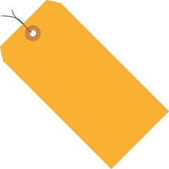 Made in USA - 3-1/4" High x 1-5/8" Long, Safety & Facility Blank Tag - Fluorescent Orange Cardstock - Americas Industrial Supply