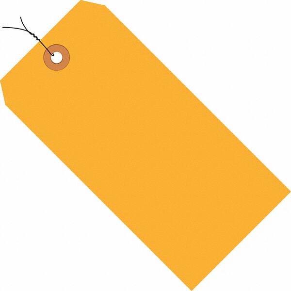 Made in USA - 5-3/4" High x 2-7/8" Long, Safety & Facility Blank Tag - Fluorescent Orange Cardstock - Americas Industrial Supply