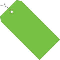 Made in USA - 3-1/4" High x 1-5/8" Long, Safety & Facility Blank Tag - Green Cardstock - Americas Industrial Supply