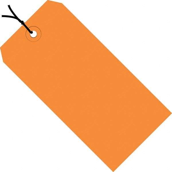 Made in USA - 5-1/4" High x 2-5/8" Long, Safety & Facility Blank Tag - Orange Cardstock - Americas Industrial Supply