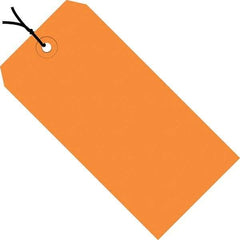 Made in USA - 5-1/4" High x 2-5/8" Long, Safety & Facility Blank Tag - Orange Cardstock - Americas Industrial Supply