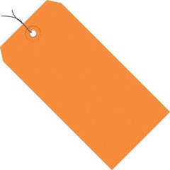 Made in USA - 3-3/4" High x 1-7/8" Long, Safety & Facility Blank Tag - Orange Cardstock - Americas Industrial Supply