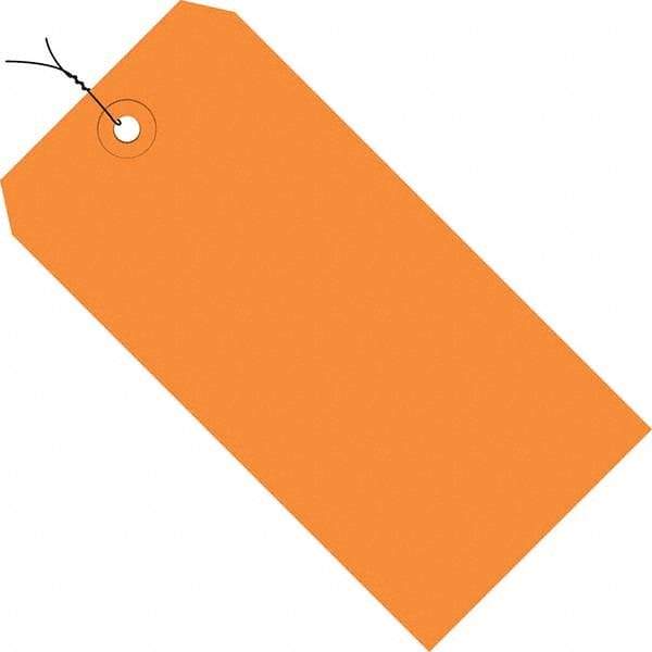 Made in USA - 4-3/4" High x 2-3/8" Long, Safety & Facility Blank Tag - Orange Cardstock - Americas Industrial Supply