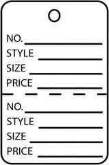 Made in USA - 1-3/4" High x 2-7/8" Long, General Information, English Safety & Facility Retail Tag - White Cardstock - Americas Industrial Supply