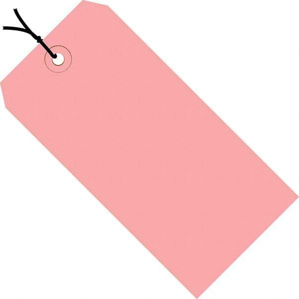 Made in USA - 5-3/4" High x 2-7/8" Long, Safety & Facility Blank Tag - Pink Cardstock - Americas Industrial Supply