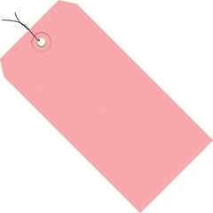 Made in USA - 5-3/4" High x 2-7/8" Long, Safety & Facility Blank Tag - Pink Cardstock - Americas Industrial Supply
